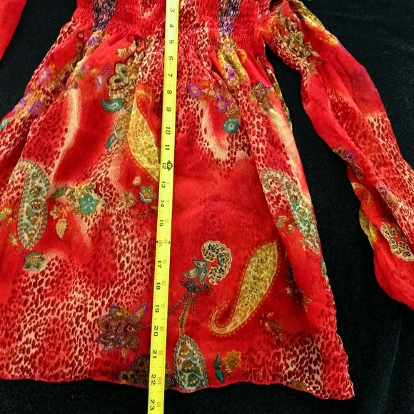 Hippie chick Paisley off shoulder shirt - Picture 3 of 5